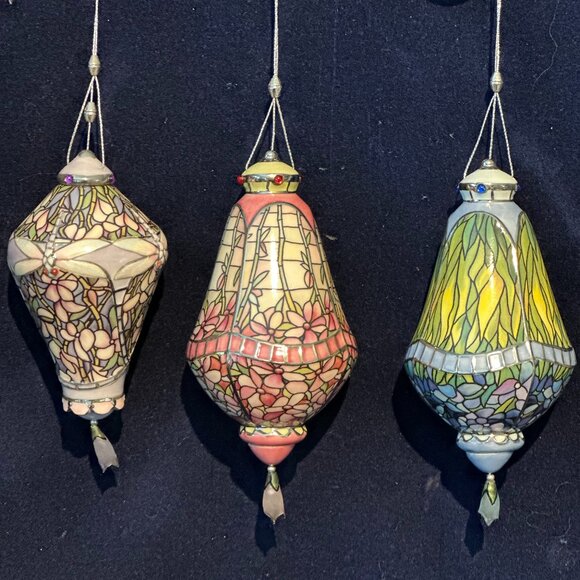 Bradford Exchange Era Of Louis Tiffany Heirloom Porcelain Ornament Collection - Picture 1 of 8